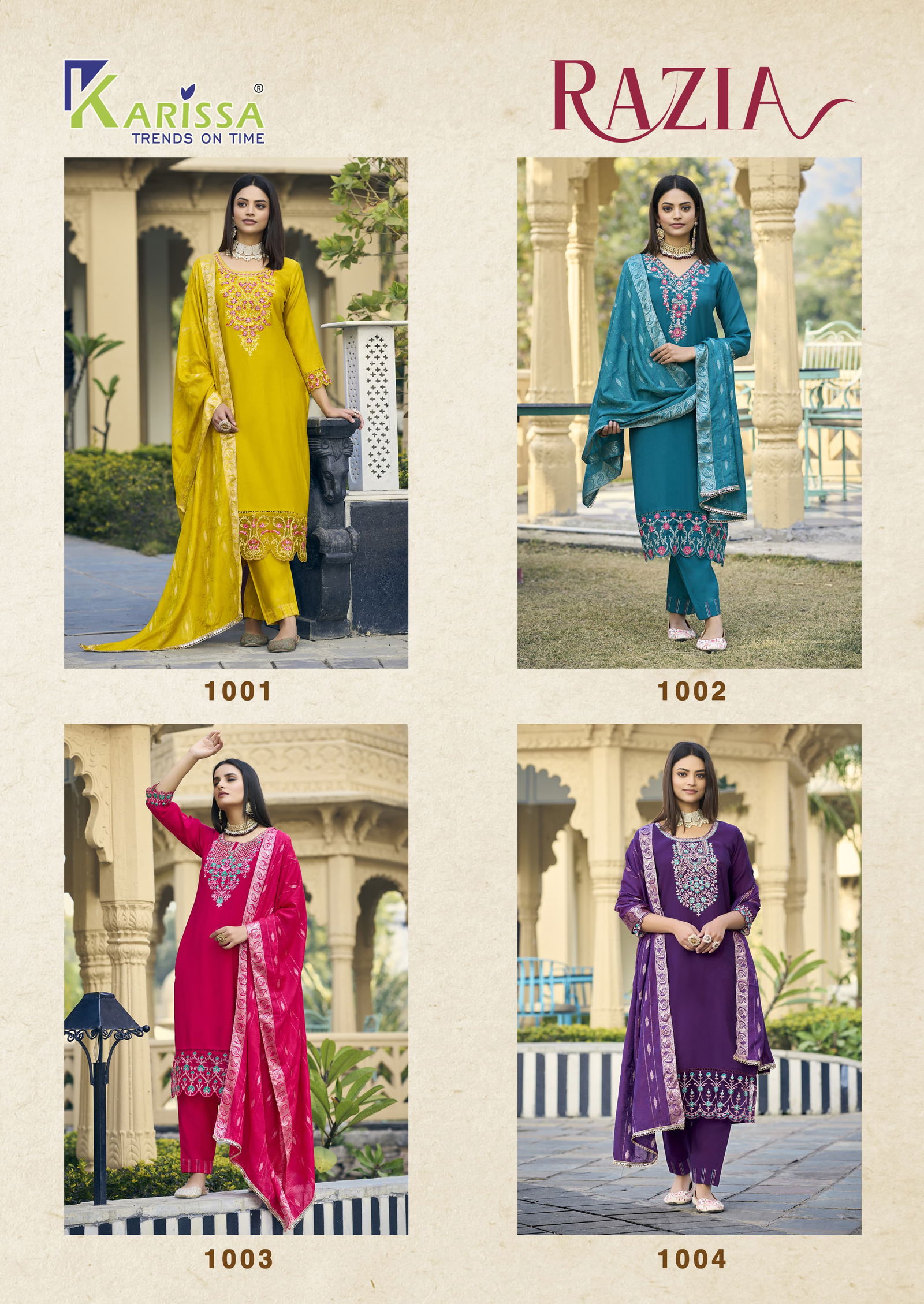 Razia By Karissa Viscose Silk Kurti With Bottom Dupatta Orders In India